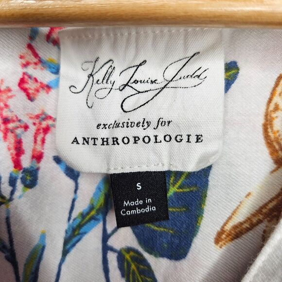 Anthropologie KELLY LOUISE JUDD Whimsical Flannel Sleep Dress Small Rabbits - Picture 8 of 9